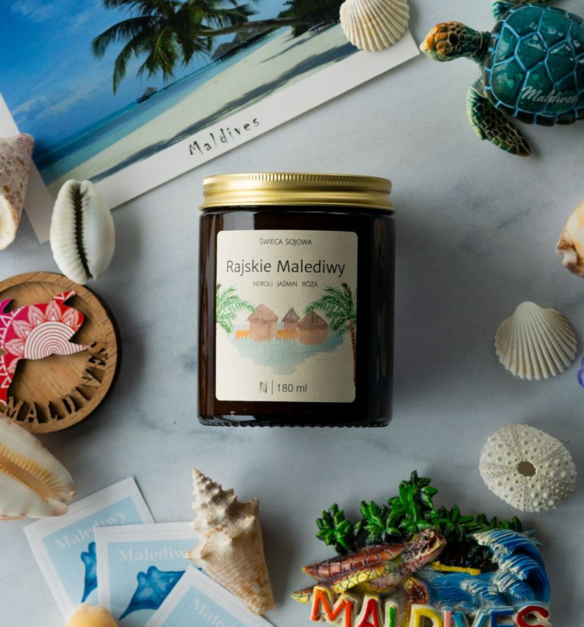 Świeca Sojowa Rajskie Malediwy NAMIESZANE (180ml)