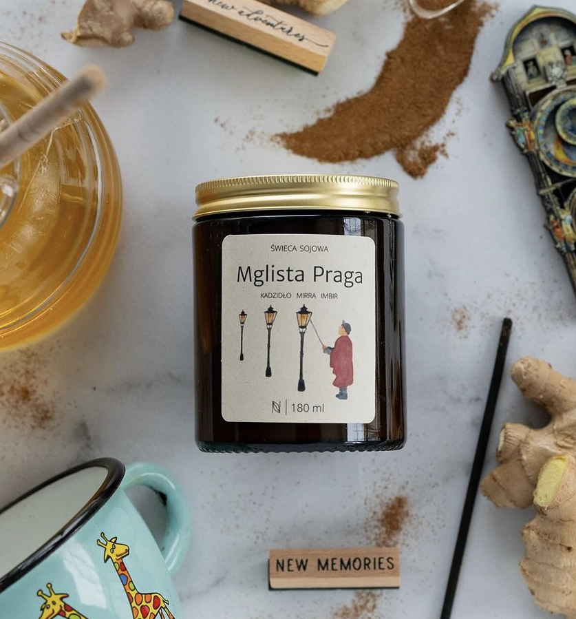 Świeca Sojowa Mglista Praga NAMIESZANE (180ml)