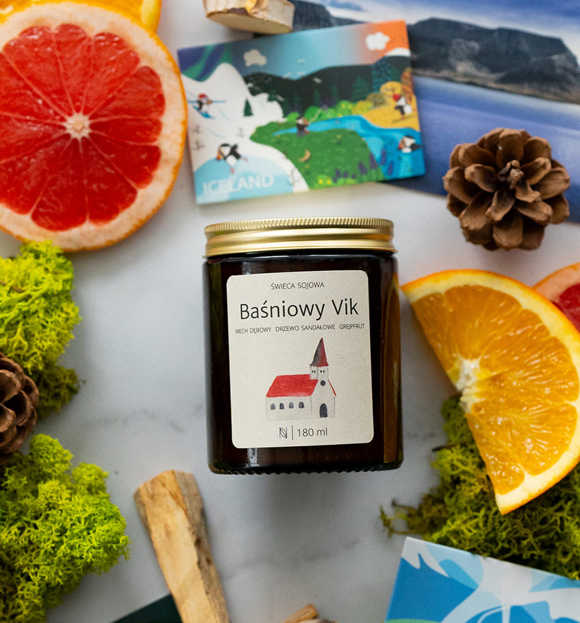 Świeca Sojowa Baśniowy Vik NAMIESZANE  (180ml)